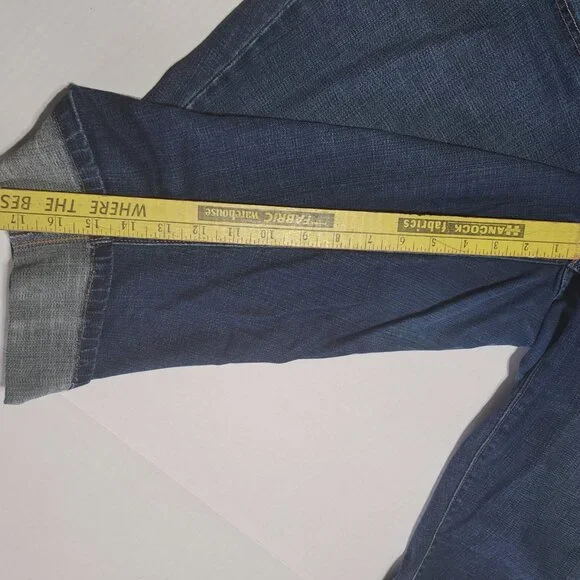 Vintage levis 515 Size 18 Capri Jeans Cuffed Retro blue denim flap back pockets - Picture 10 of 10